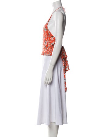 Alice + Olivia Silk Printed Crop Top