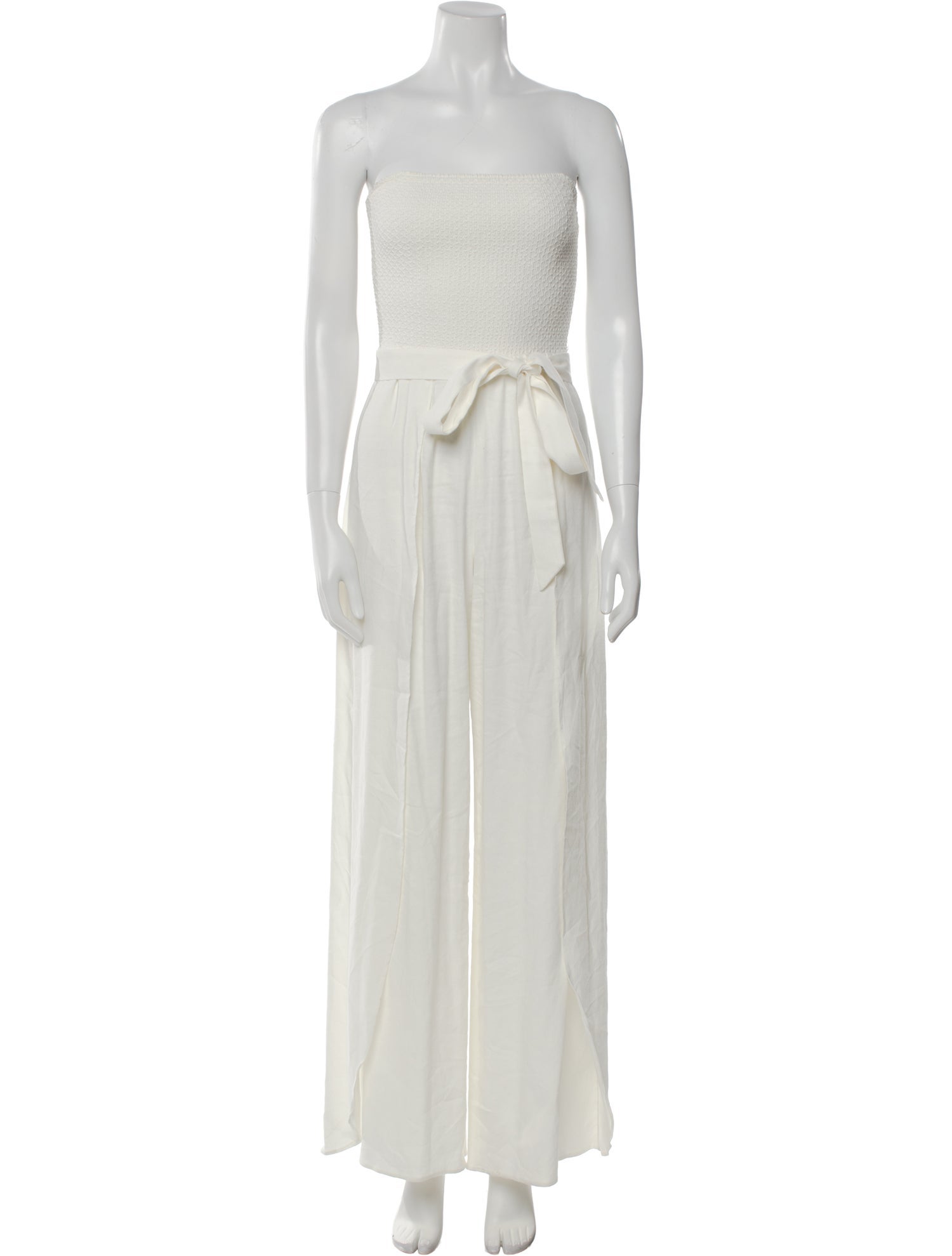 Alice + Olivia Linen Strapless Jumpsuit