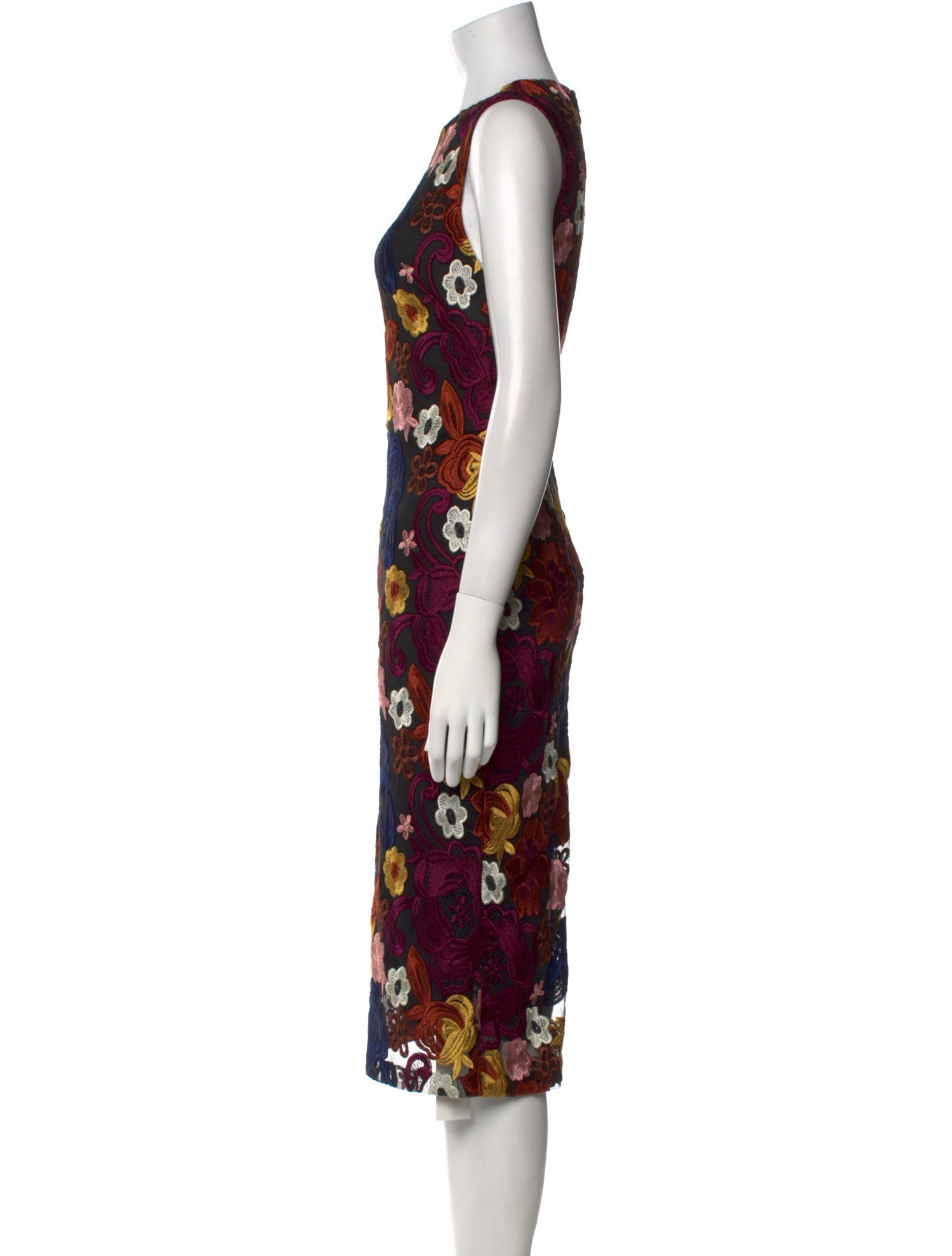 Alice + Olivia Floral Print Midi Length Dress