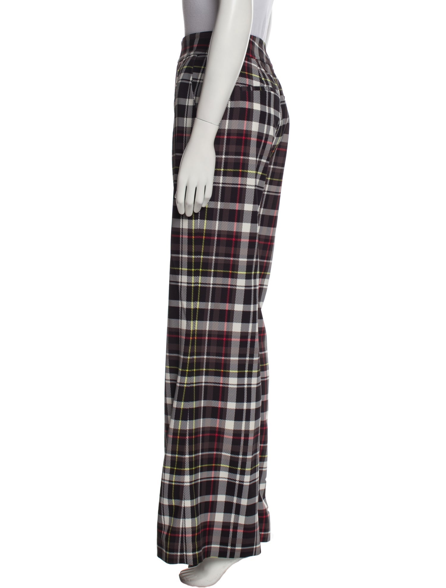 Alice + Olivia Plaid Print Wide Leg Pants
