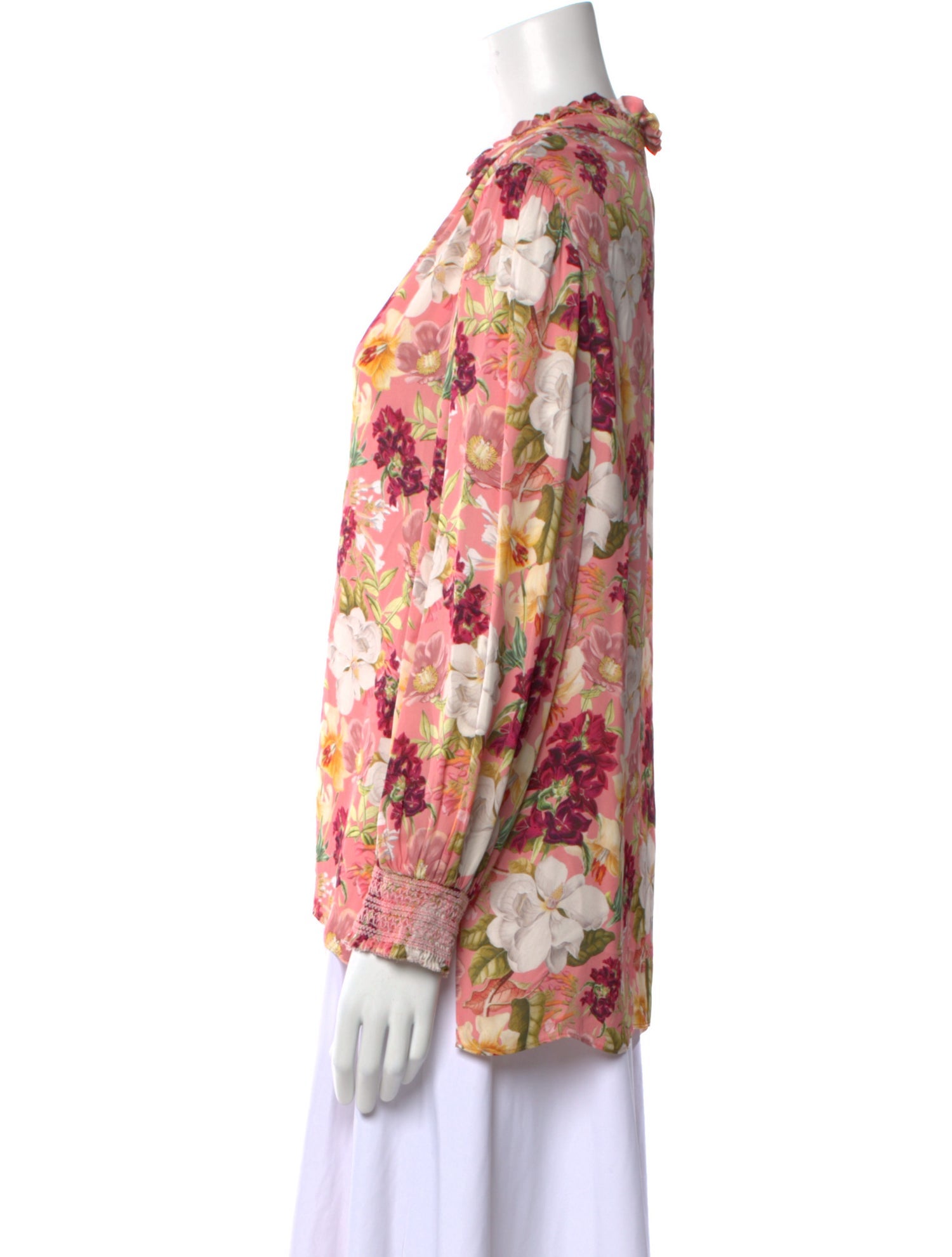 Alice + Olivia Floral Print V-Neck Blouse