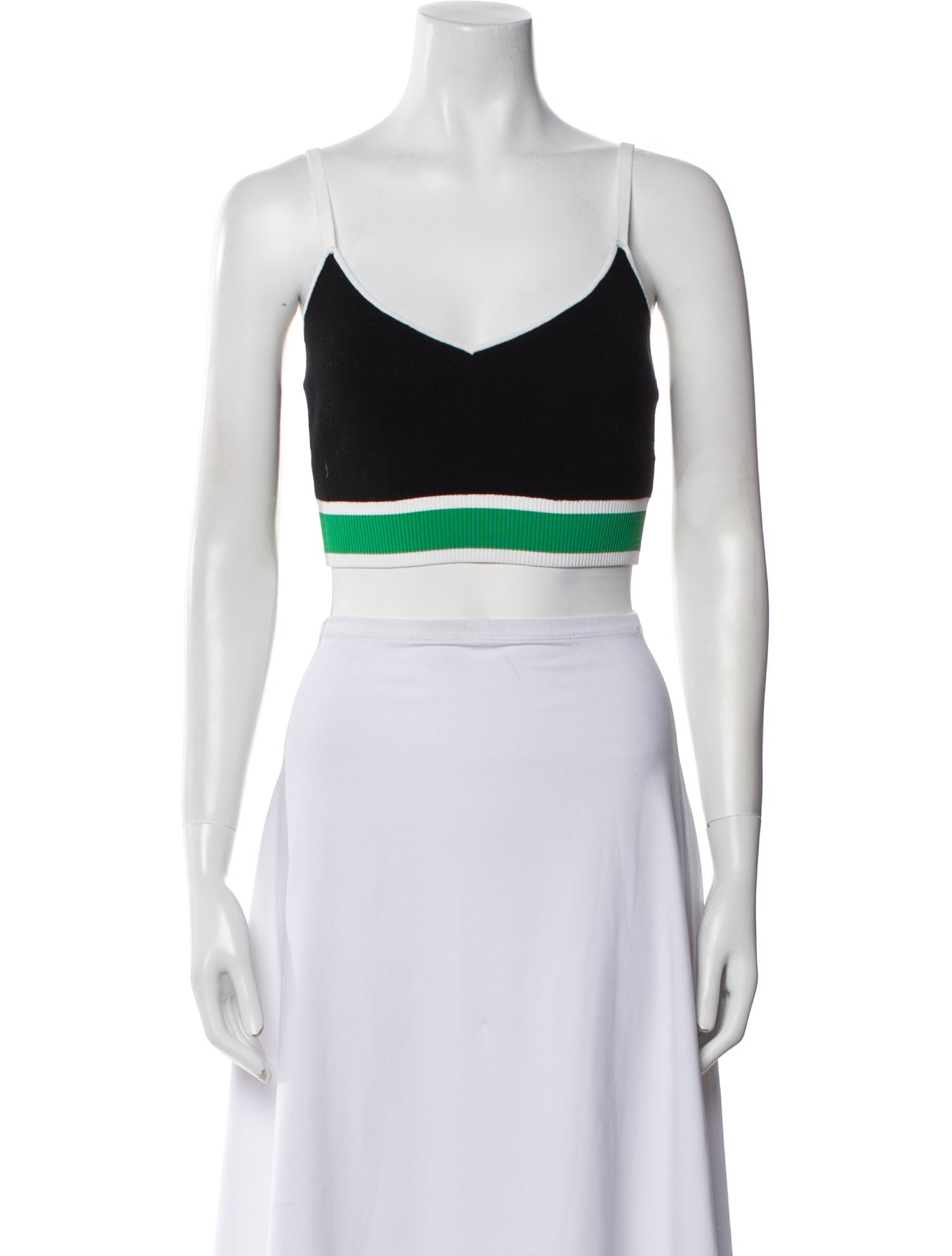 Alice + Olivia Striped V-Neck Crop Top