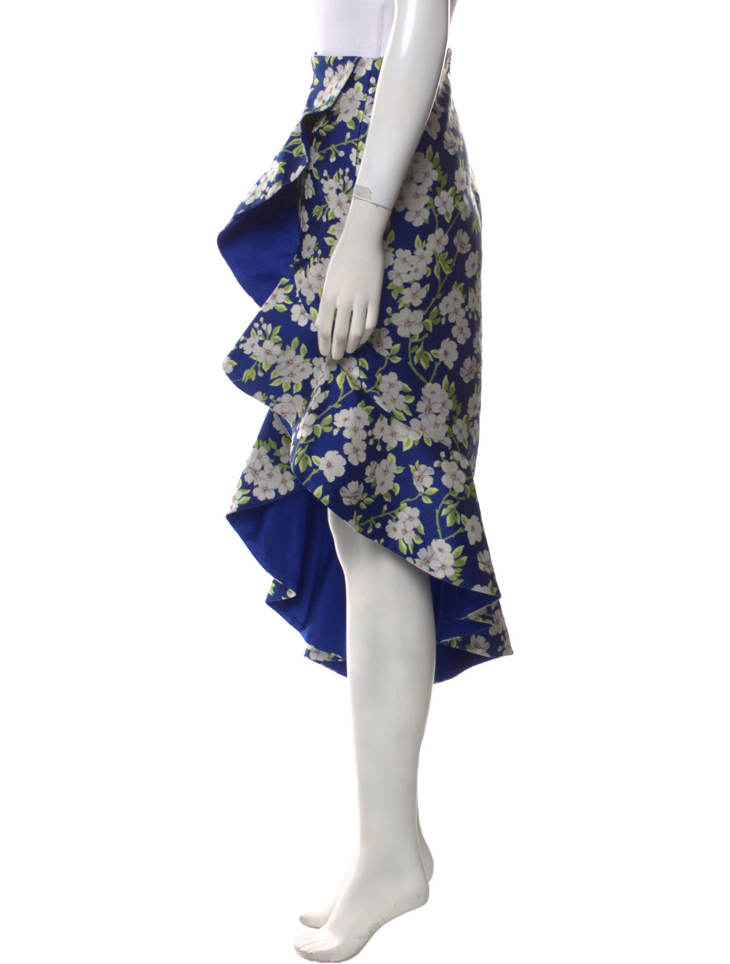 Alice + Olivia Floral Print Midi Length Skirt