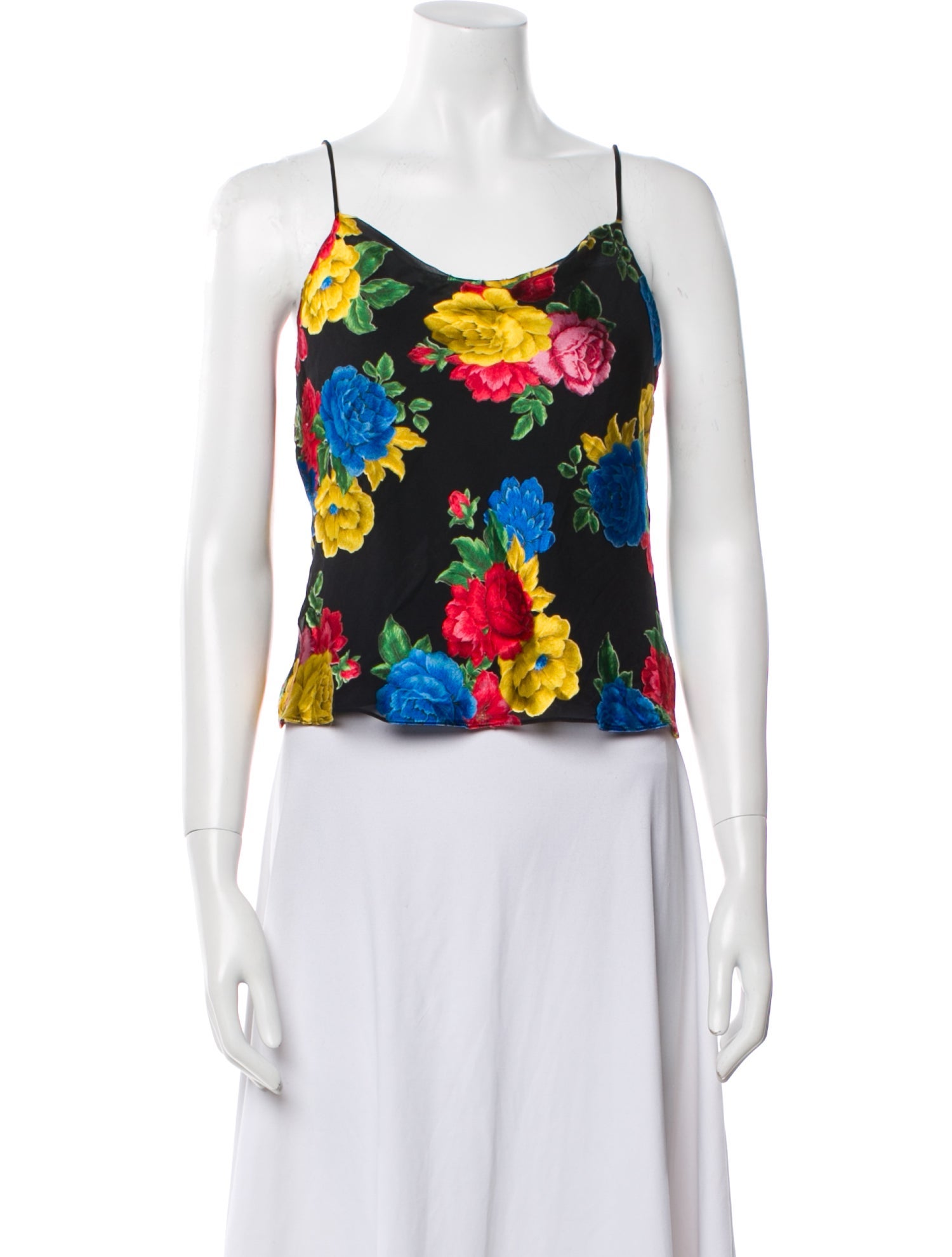 Alice + Olivia Floral Print Square Neckline Crop Top