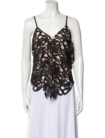 Alice + Olivia Lace Pattern Square Neckline Top