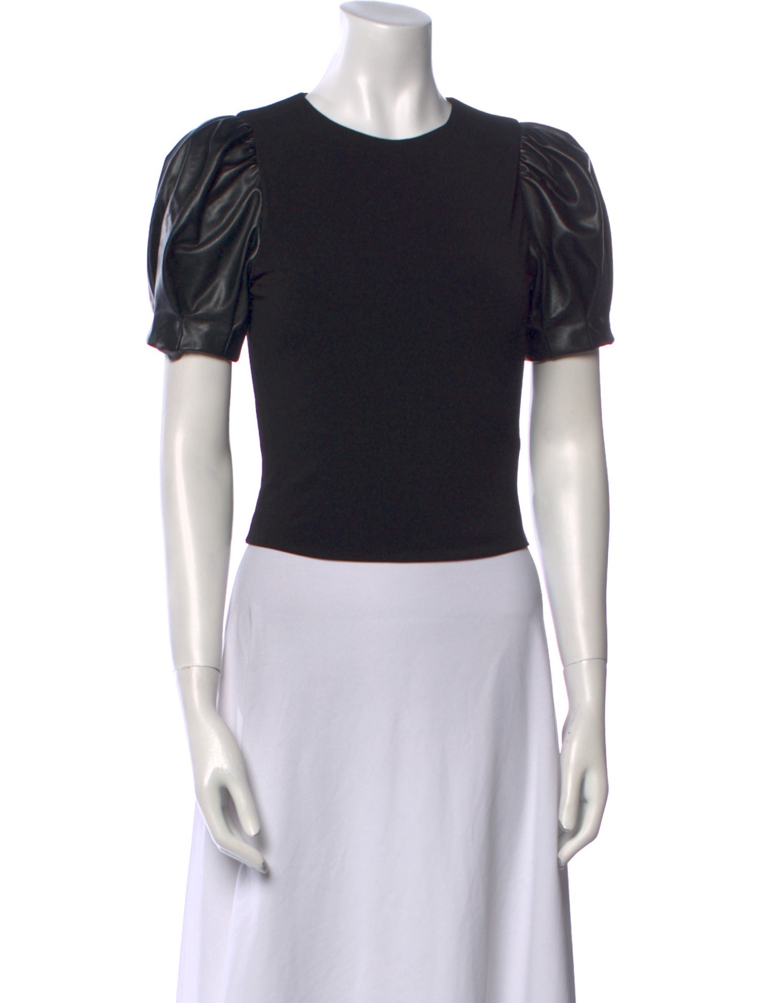 Alice + Olivia Crew Neck Short Sleeve Crop Top