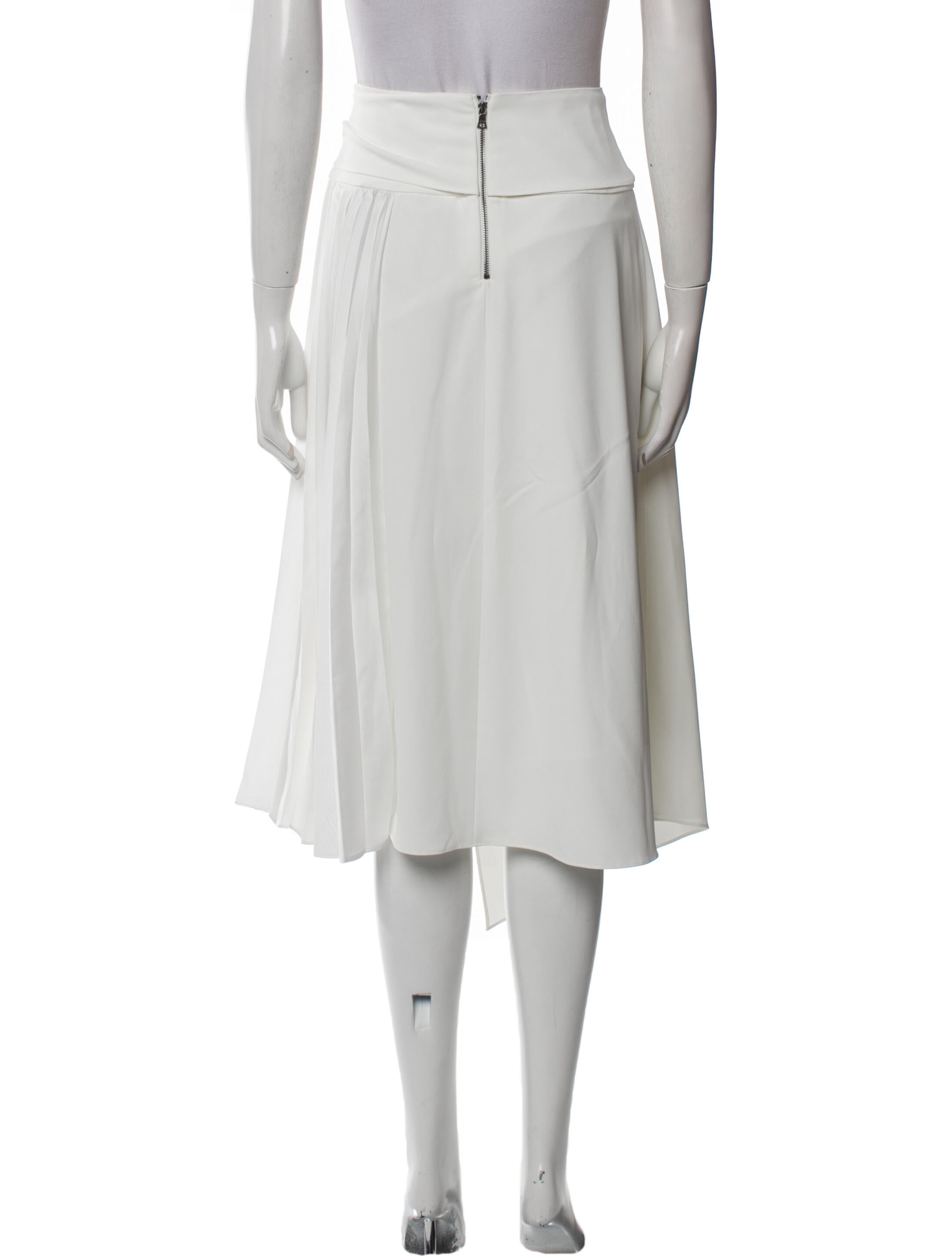 Alice + Olivia Pleated Accents Midi Length Skirt