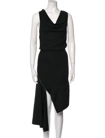 Alice + Olivia Cowl Neck Midi Length Dress
