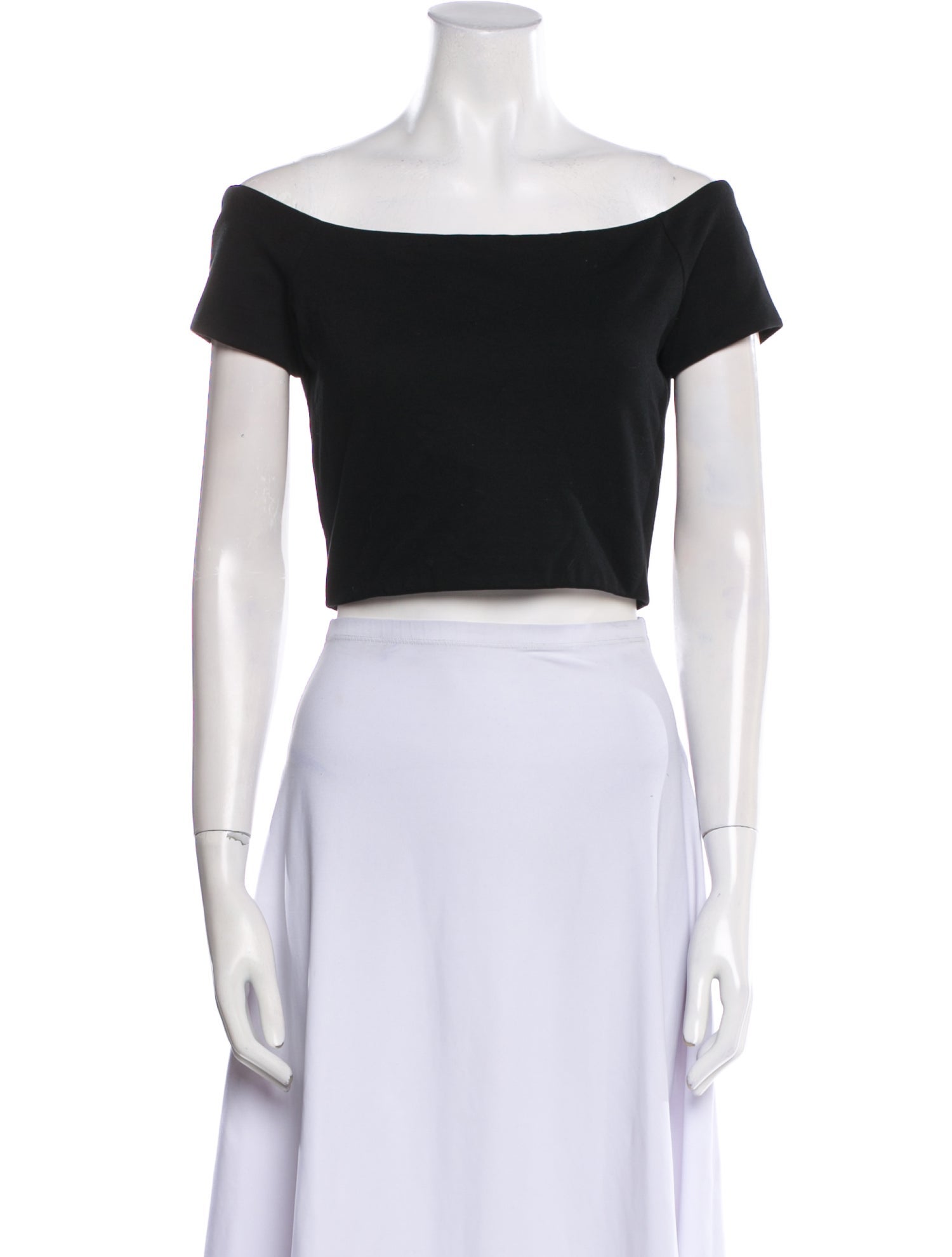 Alice + Olivia Off-The-Shoulder Short Sleeve Crop Top