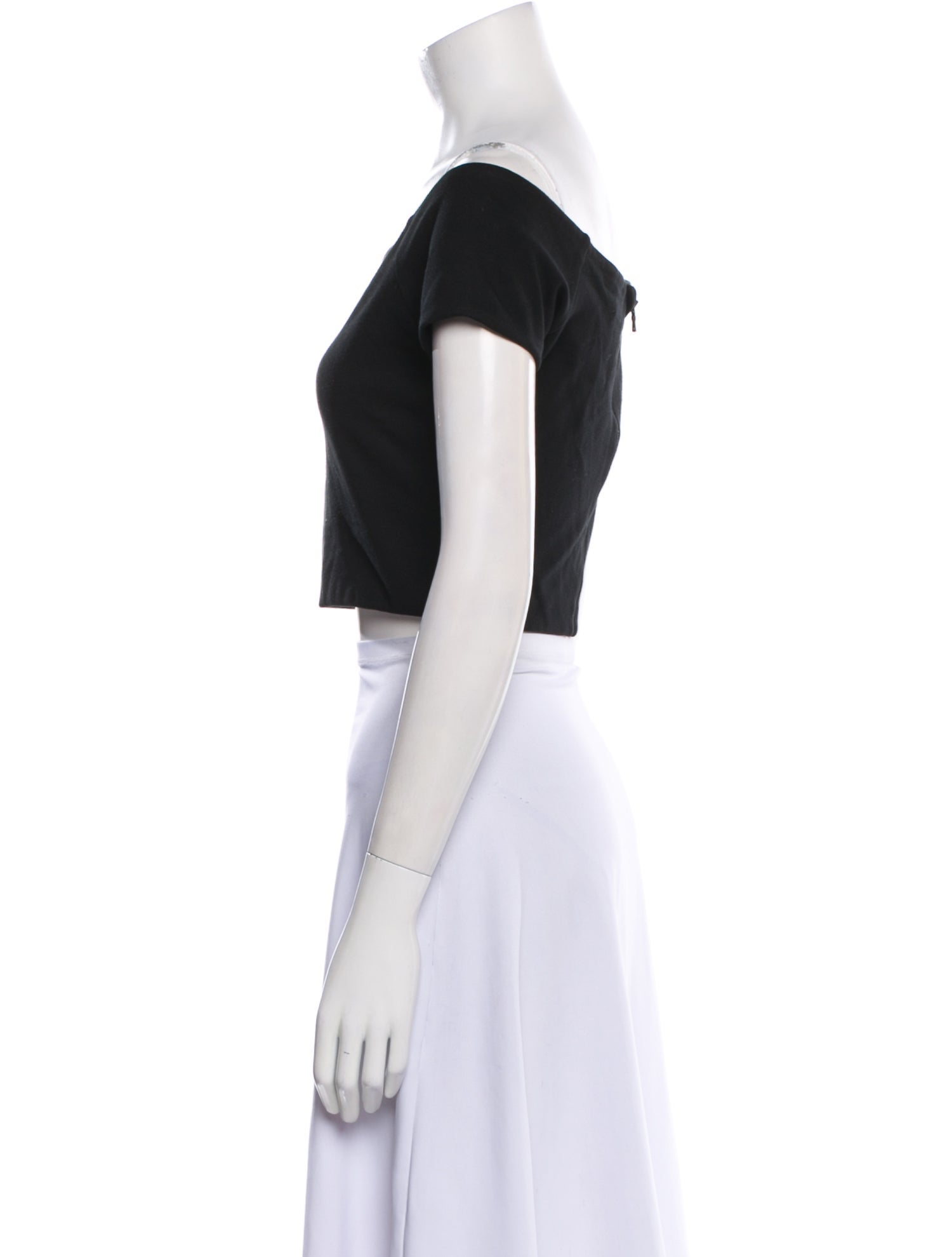 Alice + Olivia Off-The-Shoulder Short Sleeve Crop Top