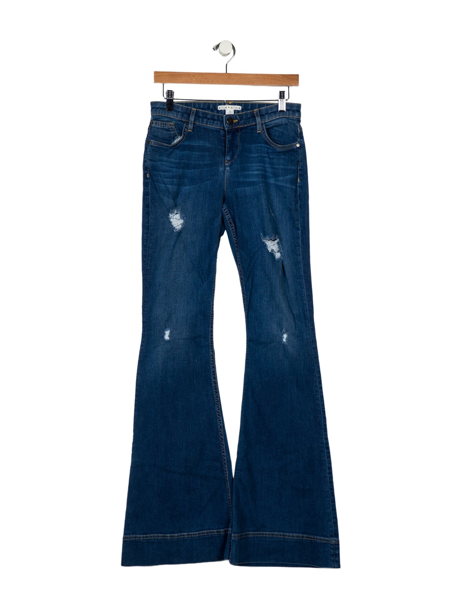 Alice + Olivia Mid-Rise Wide Leg Jeans