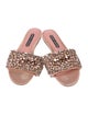 Alice + Olivia Satin Crystal Embellishments Slides