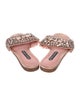 Alice + Olivia Satin Crystal Embellishments Slides
