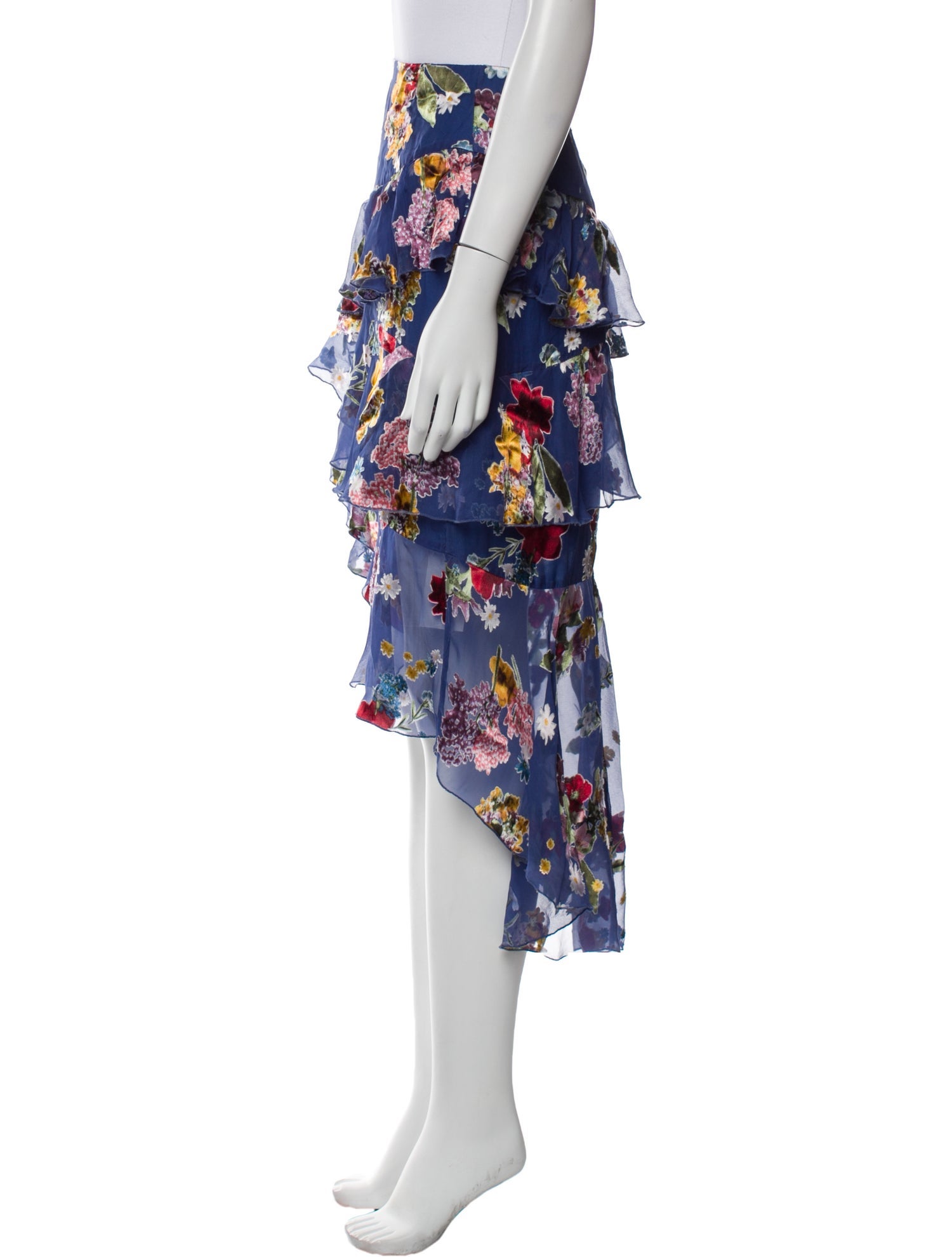 Alice + Olivia Floral Print Midi Length Skirt