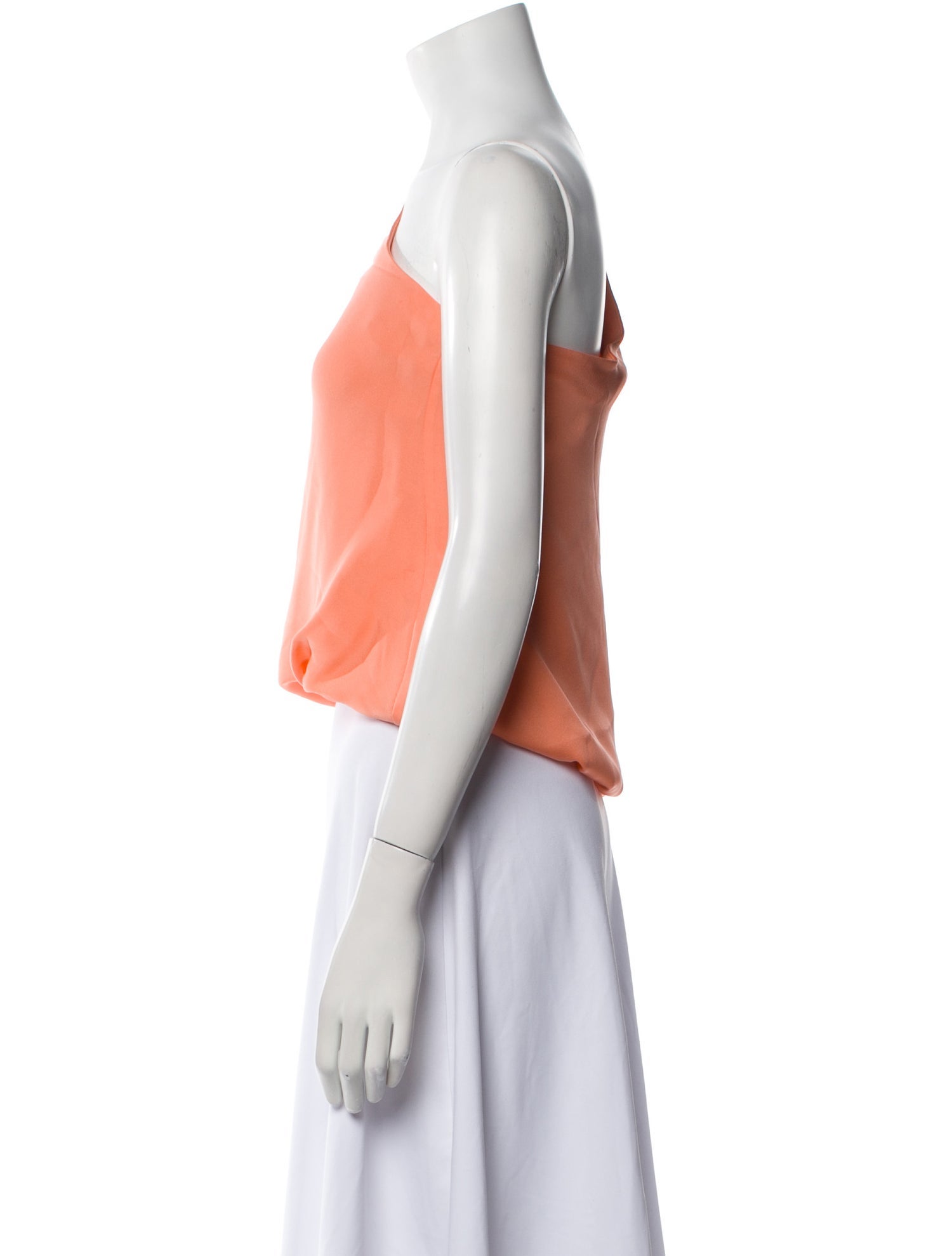 Alice + Olivia Silk One-Shoulder Crop Top