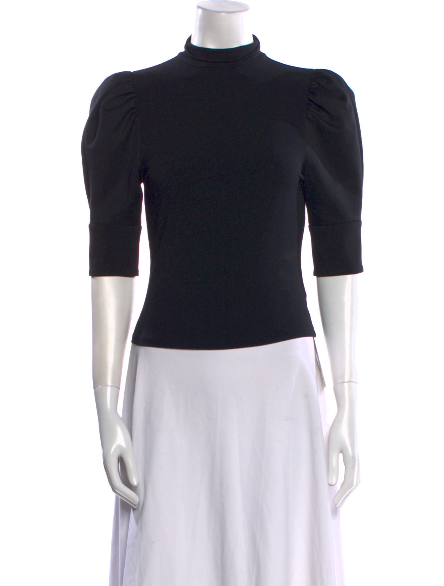 Alice + Olivia Mock Neck Three-Quarter Sleeve Crop Top