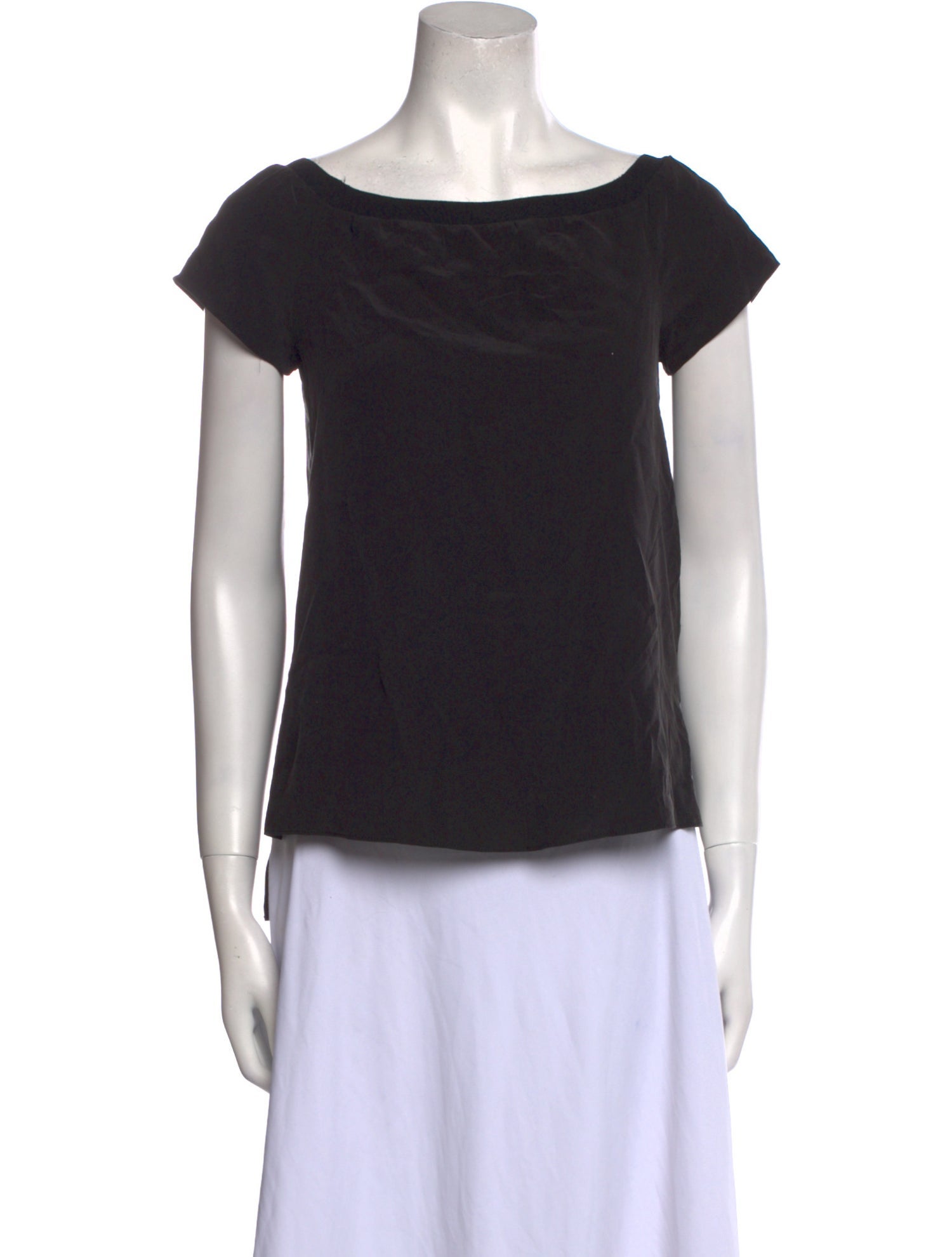 Alice + Olivia Silk Bateau Neckline Top