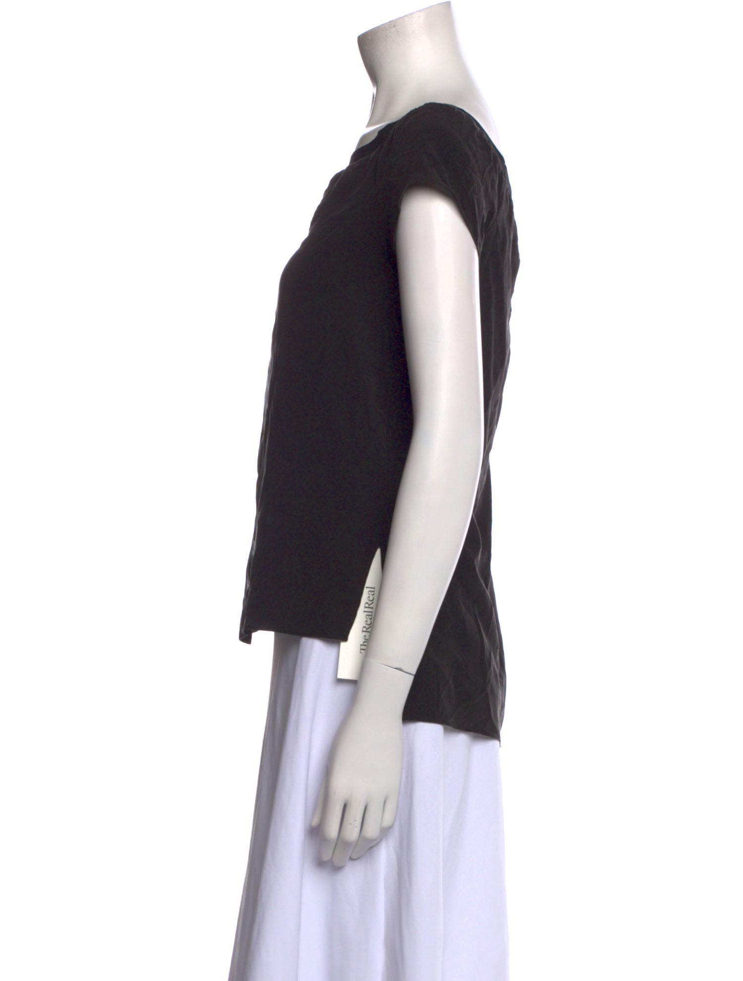 Alice + Olivia Silk Bateau Neckline Top