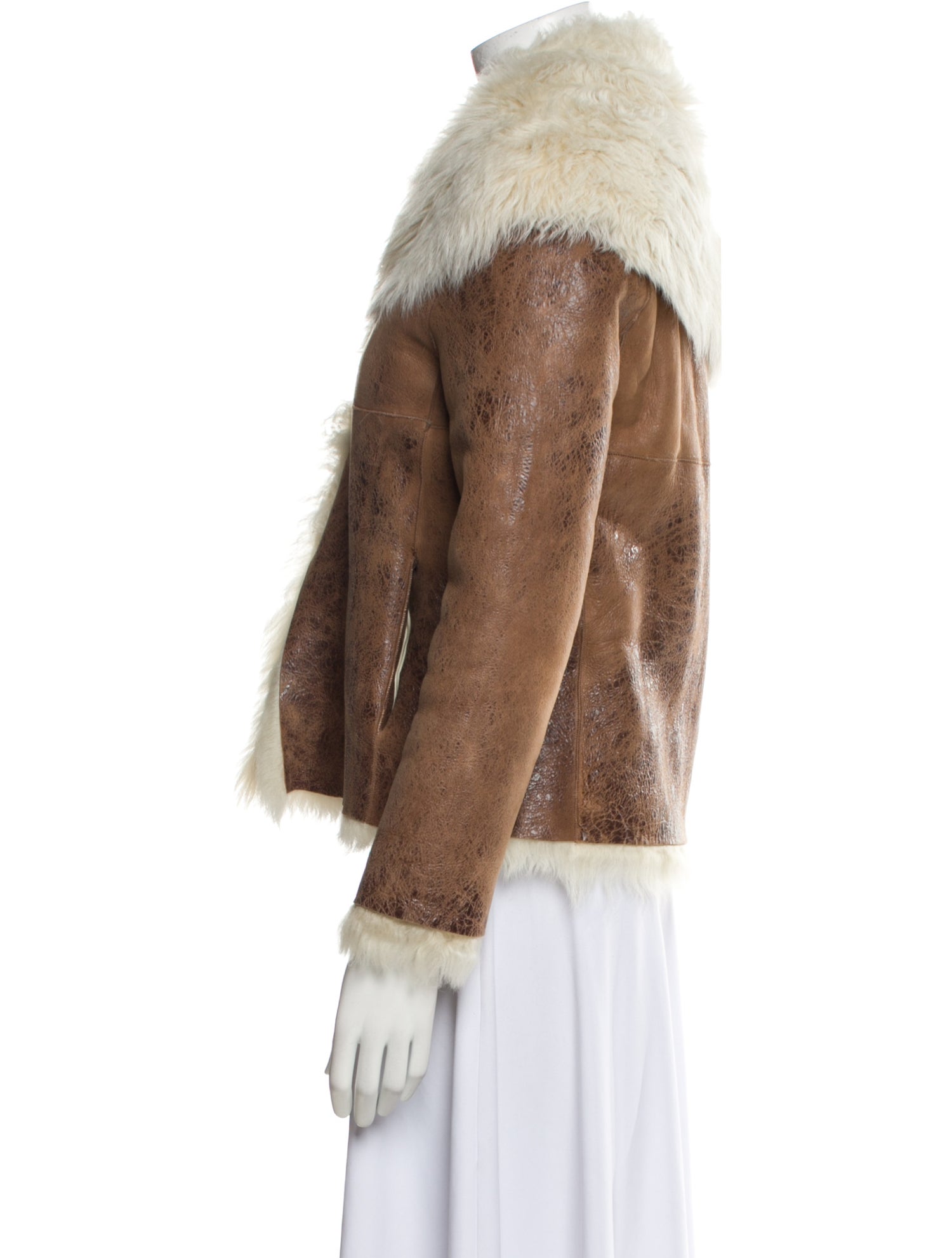 Alice + Olivia Leather Faux Fur Jacket