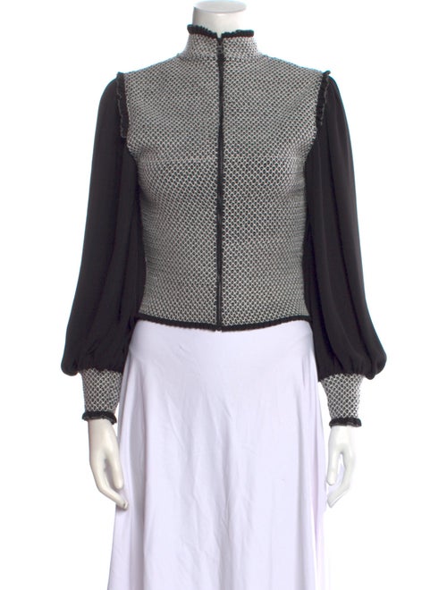 Alice + Olivia Printed Mock Neck Crop Top