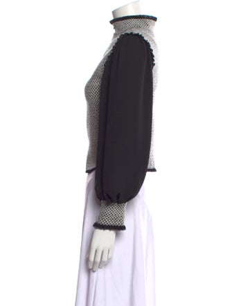 Alice + Olivia Printed Mock Neck Crop Top