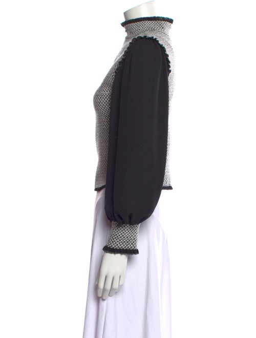 Alice + Olivia Printed Mock Neck Crop Top