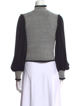 Alice + Olivia Printed Mock Neck Crop Top