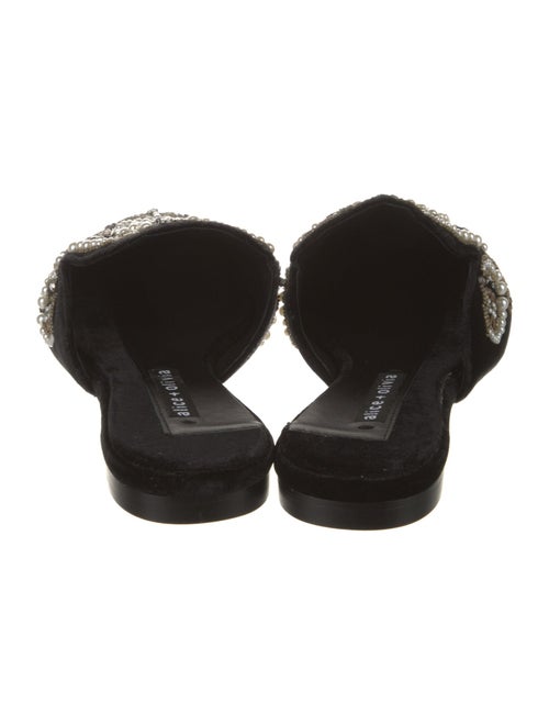 Alice + Olivia Velvet Floral Print Mules