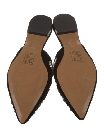 Alice + Olivia Velvet Floral Print Mules