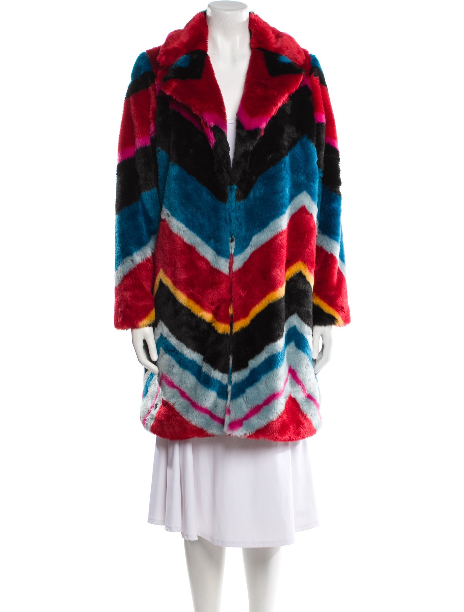 Alice + Olivia Faux Fur Striped Faux Fur Jacket w/ Tags