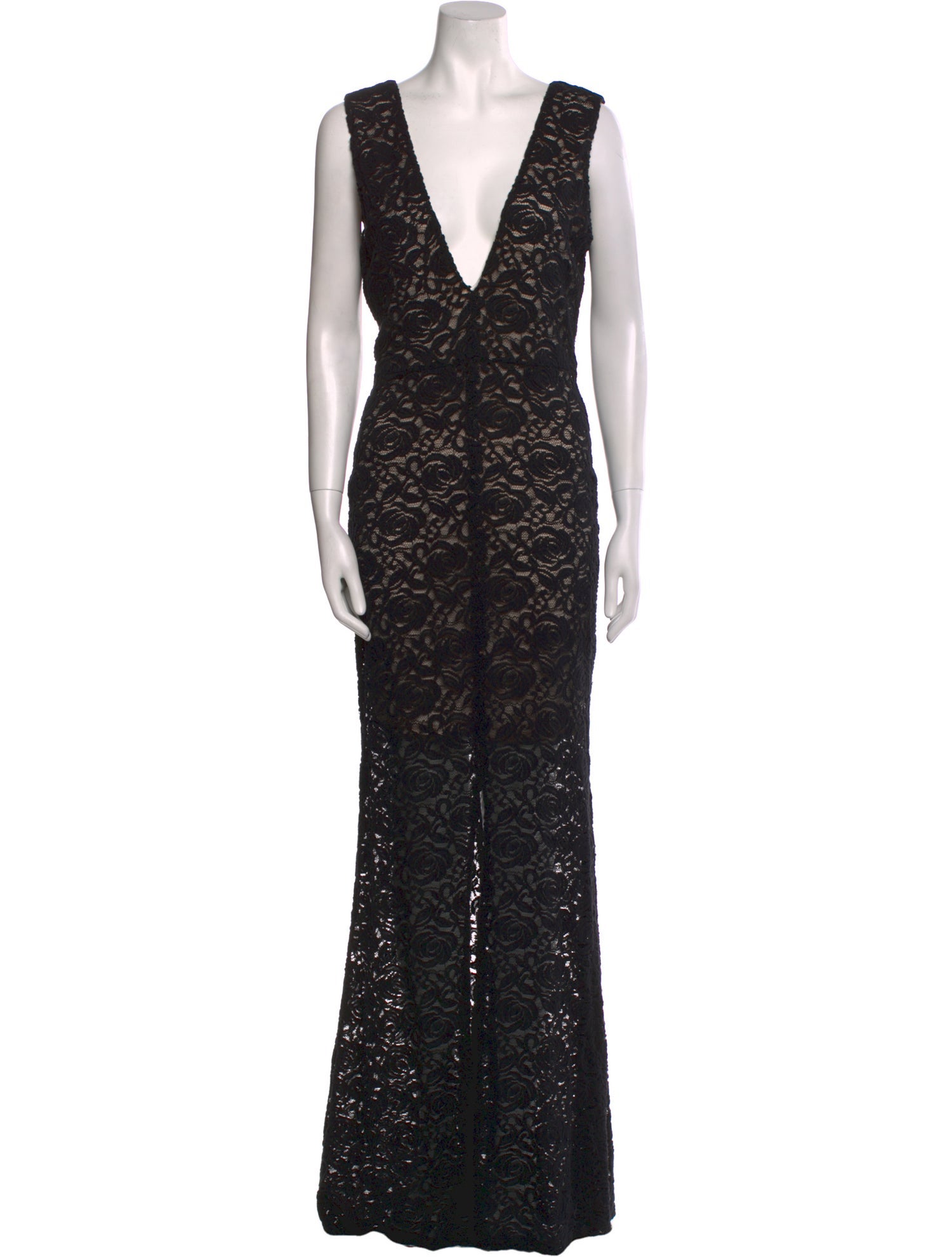 Alice + Olivia Lace Pattern Long Dress