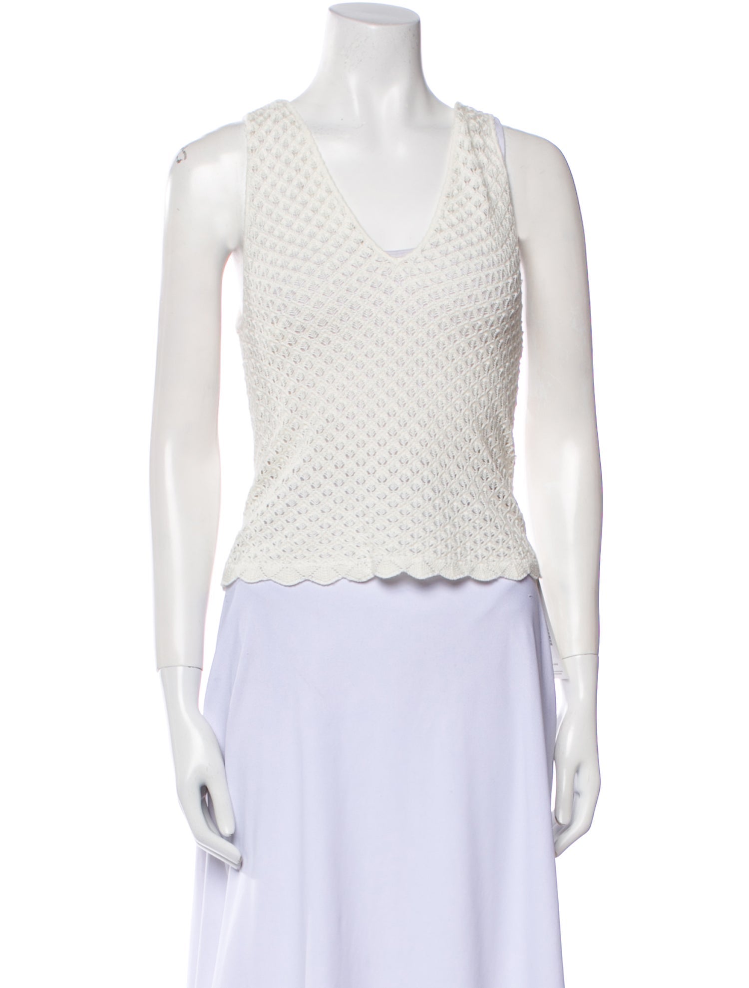 Alice + Olivia Linen V-Neck Crop Top