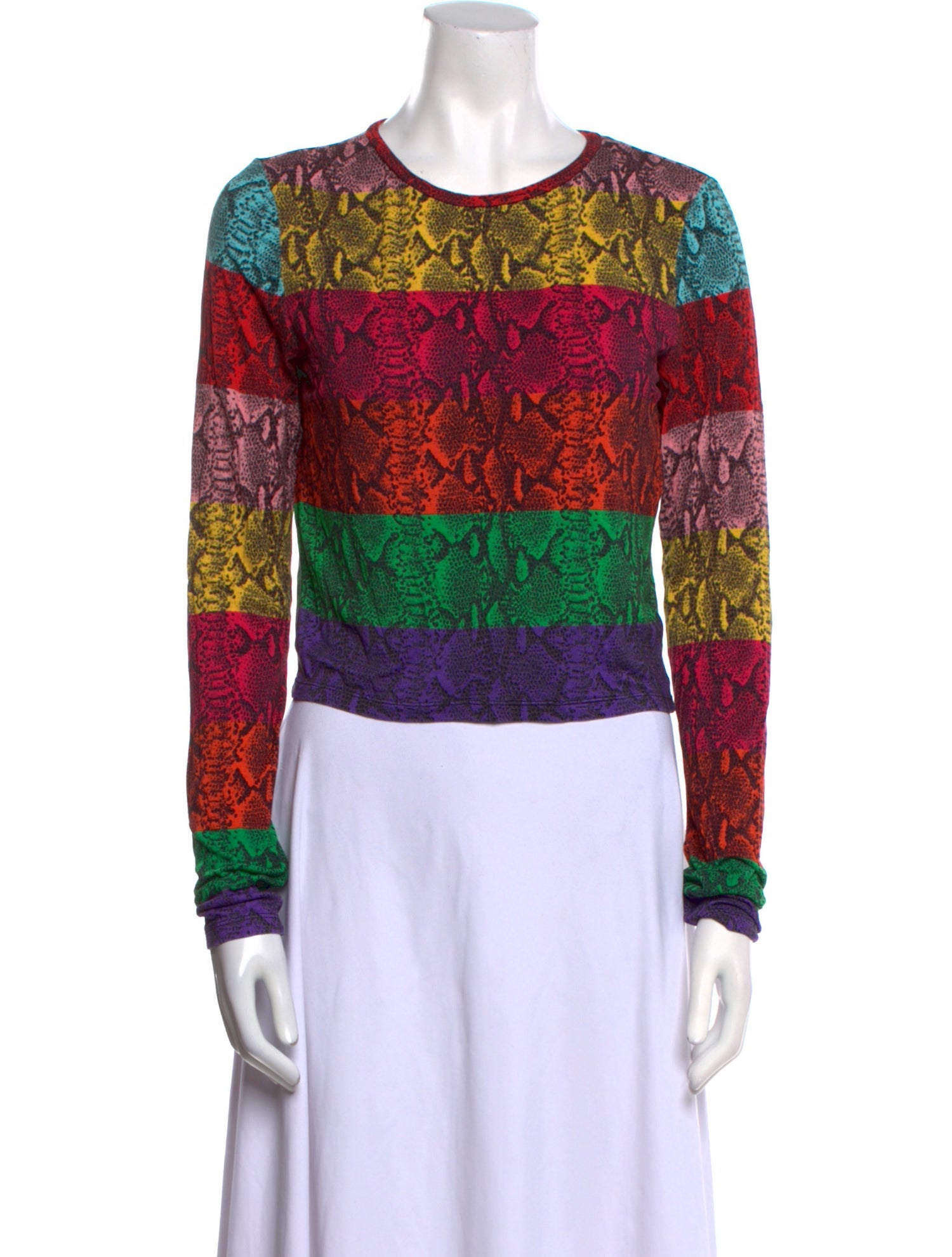 Alice + Olivia Printed Crew Neck Sweatshirt