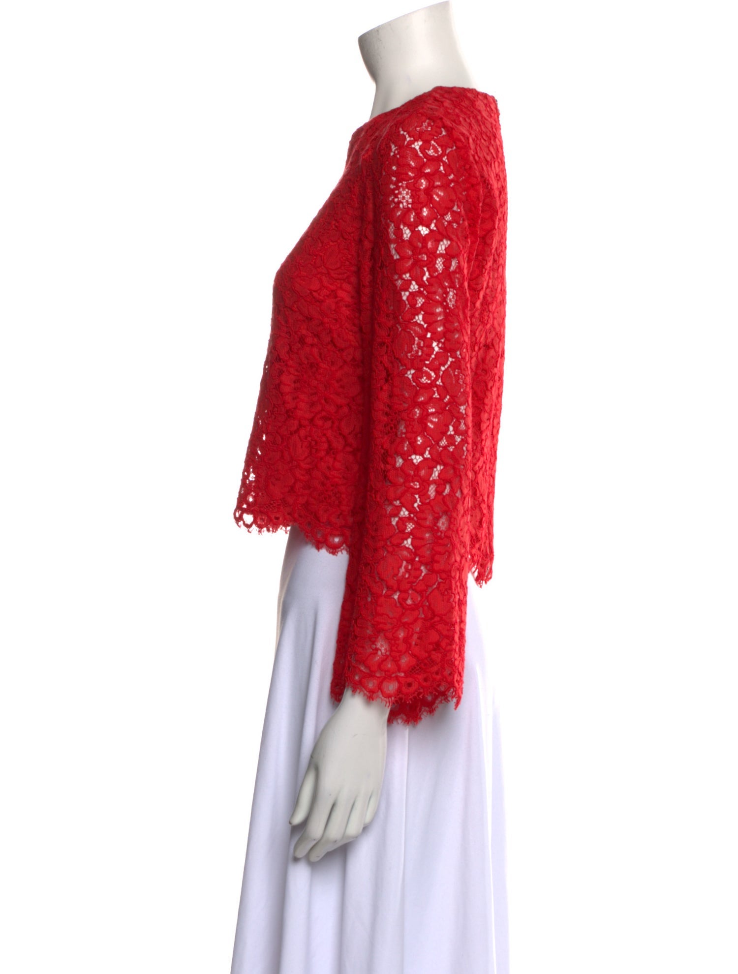 Alice + Olivia Lace Crew Neck Crop Top