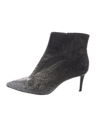 Alice + Olivia Satin Crystal Embellishments Boots