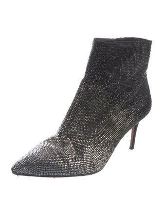 Alice + Olivia Satin Crystal Embellishments Boots