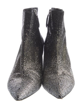 Alice + Olivia Satin Crystal Embellishments Boots