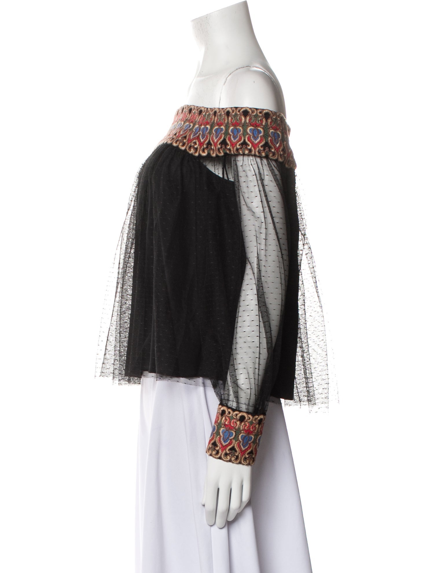 Alice + Olivia Printed Off-The-Shoulder Top