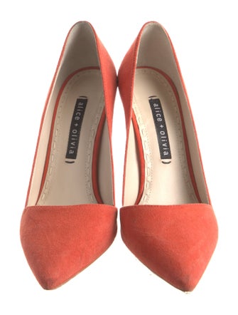 Alice + Olivia Suede Whipstitch Trim Pumps