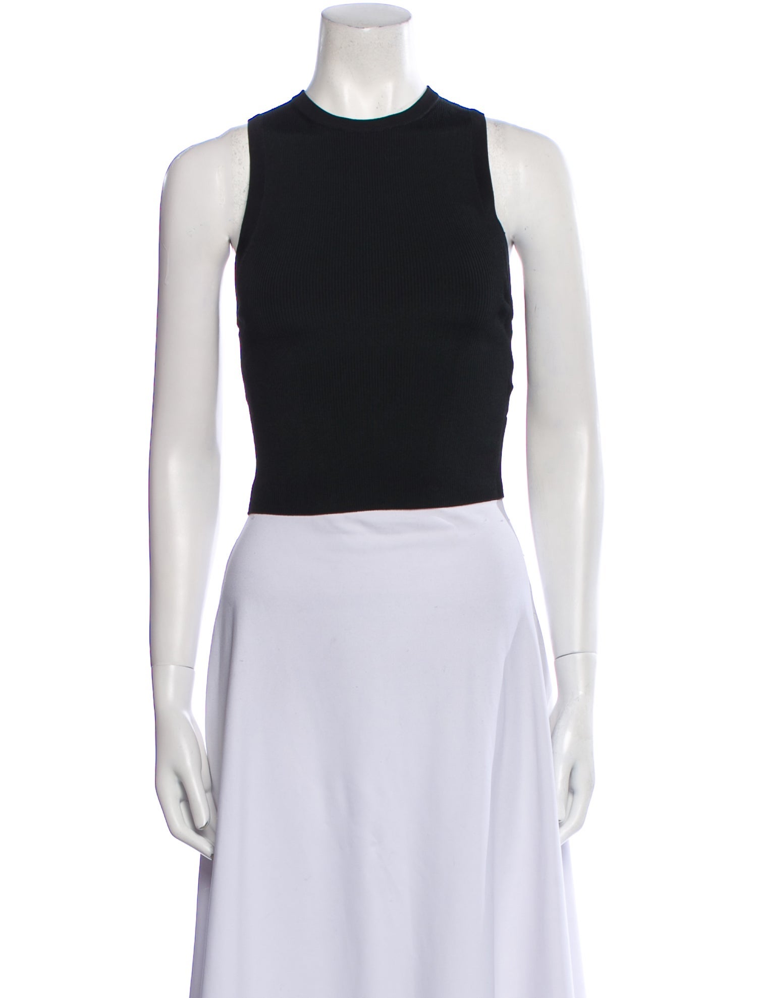 Alice + Olivia Crew Neck Sleeveless Crop Top