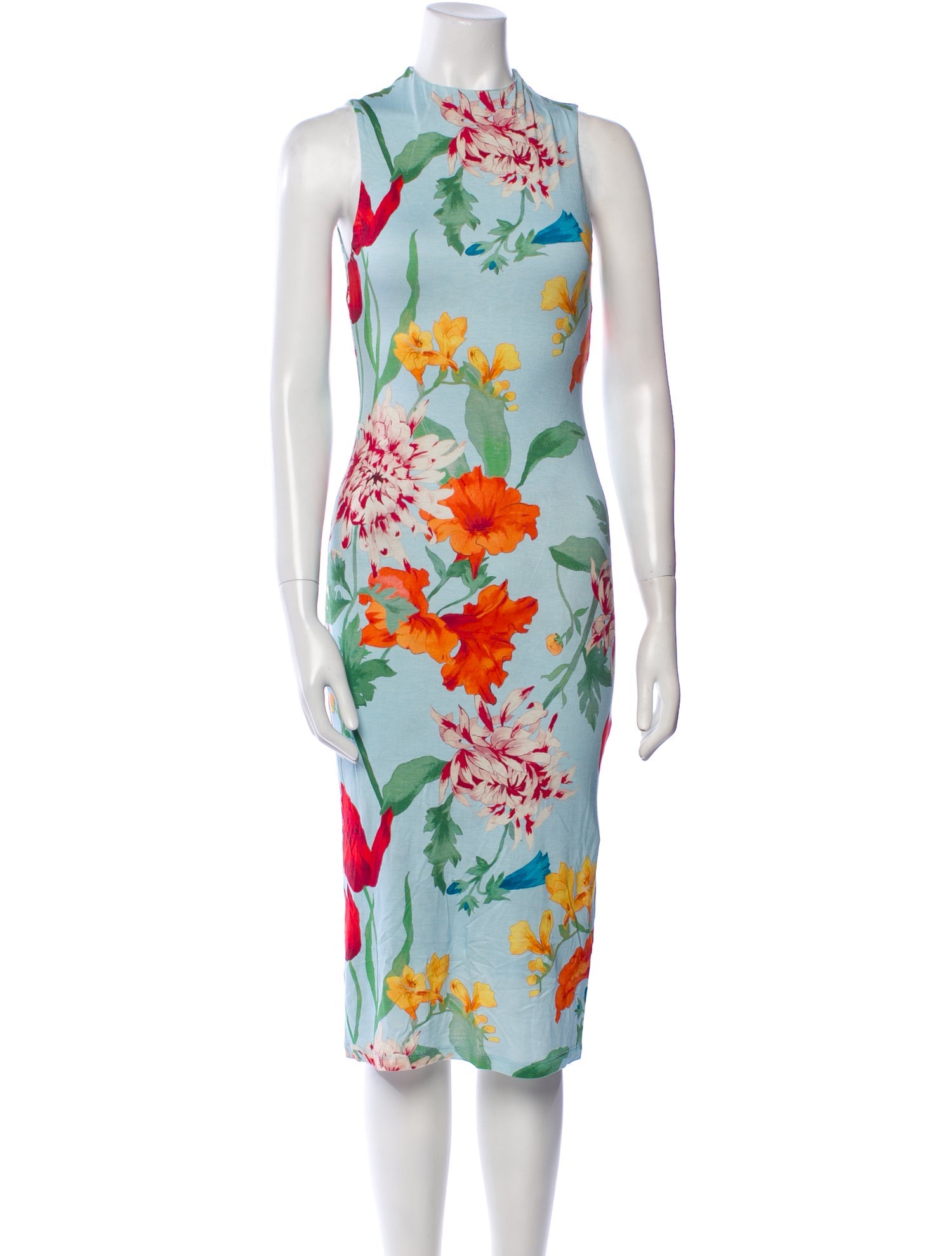 Alice + Olivia Floral Print Midi Length Dress