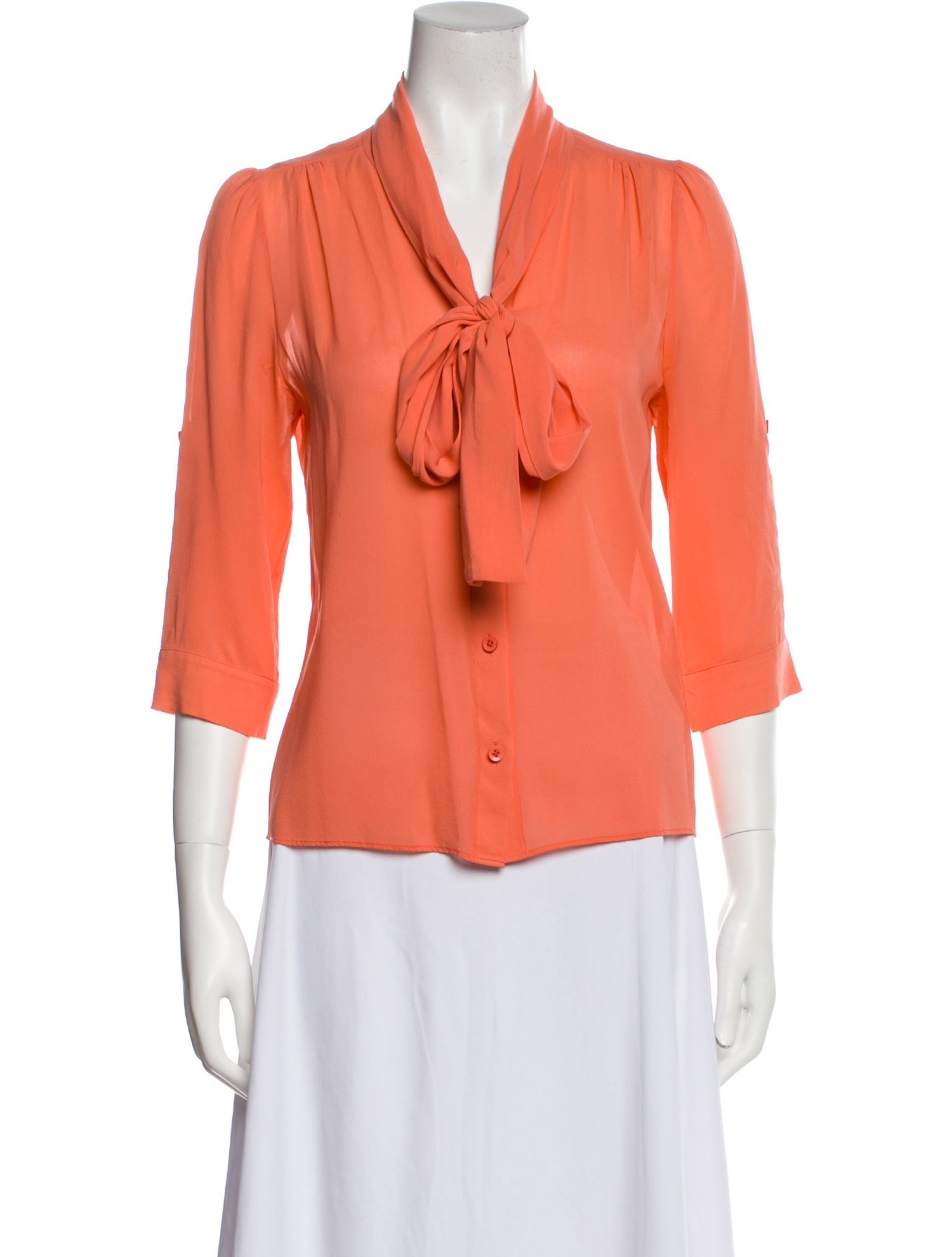 Alice + Olivia Silk V-Neck Blouse