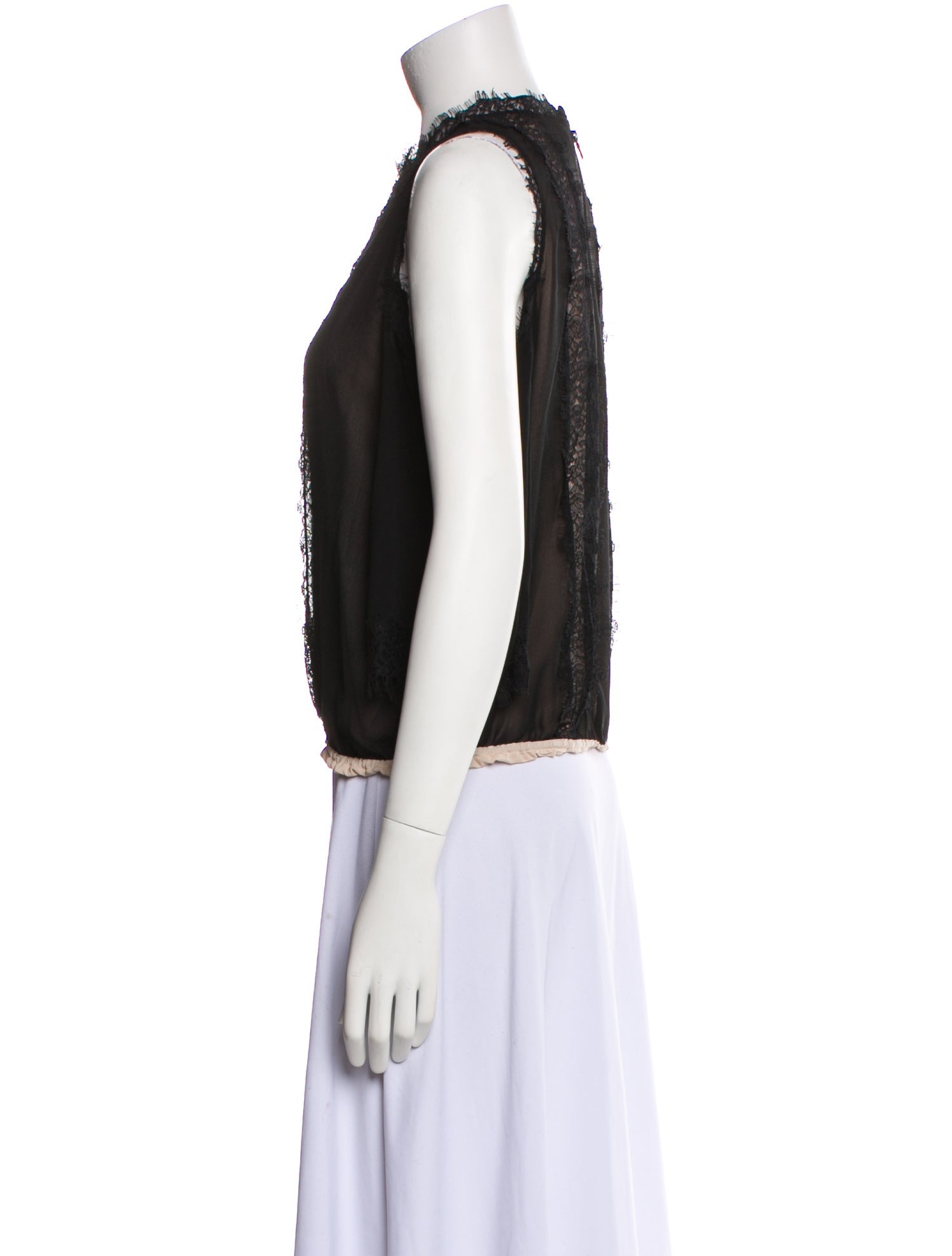 Alice + Olivia Silk Crew Neck Top