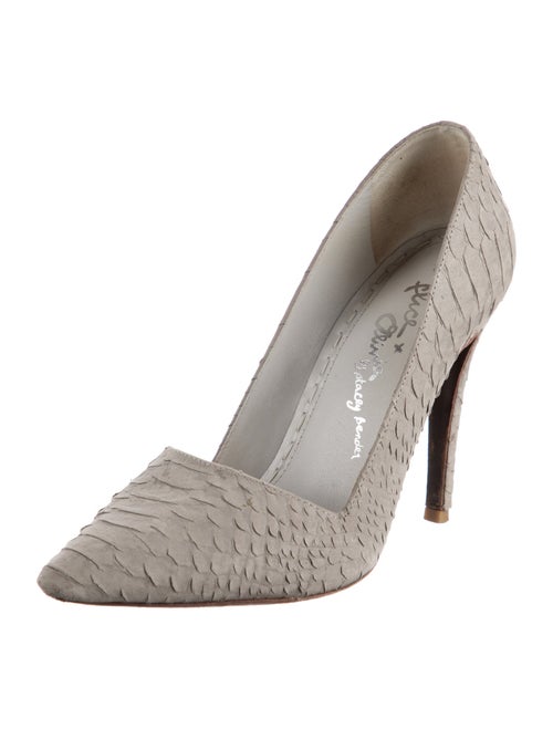 Alice + Olivia Embossed Leather Animal Print Pumps