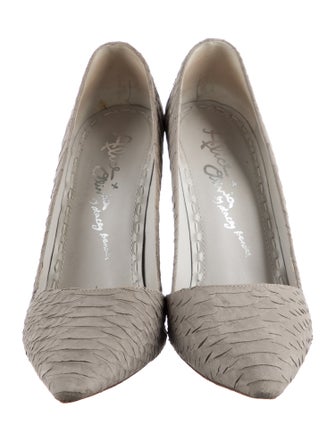 Alice + Olivia Embossed Leather Animal Print Pumps