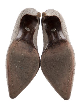 Alice + Olivia Embossed Leather Animal Print Pumps