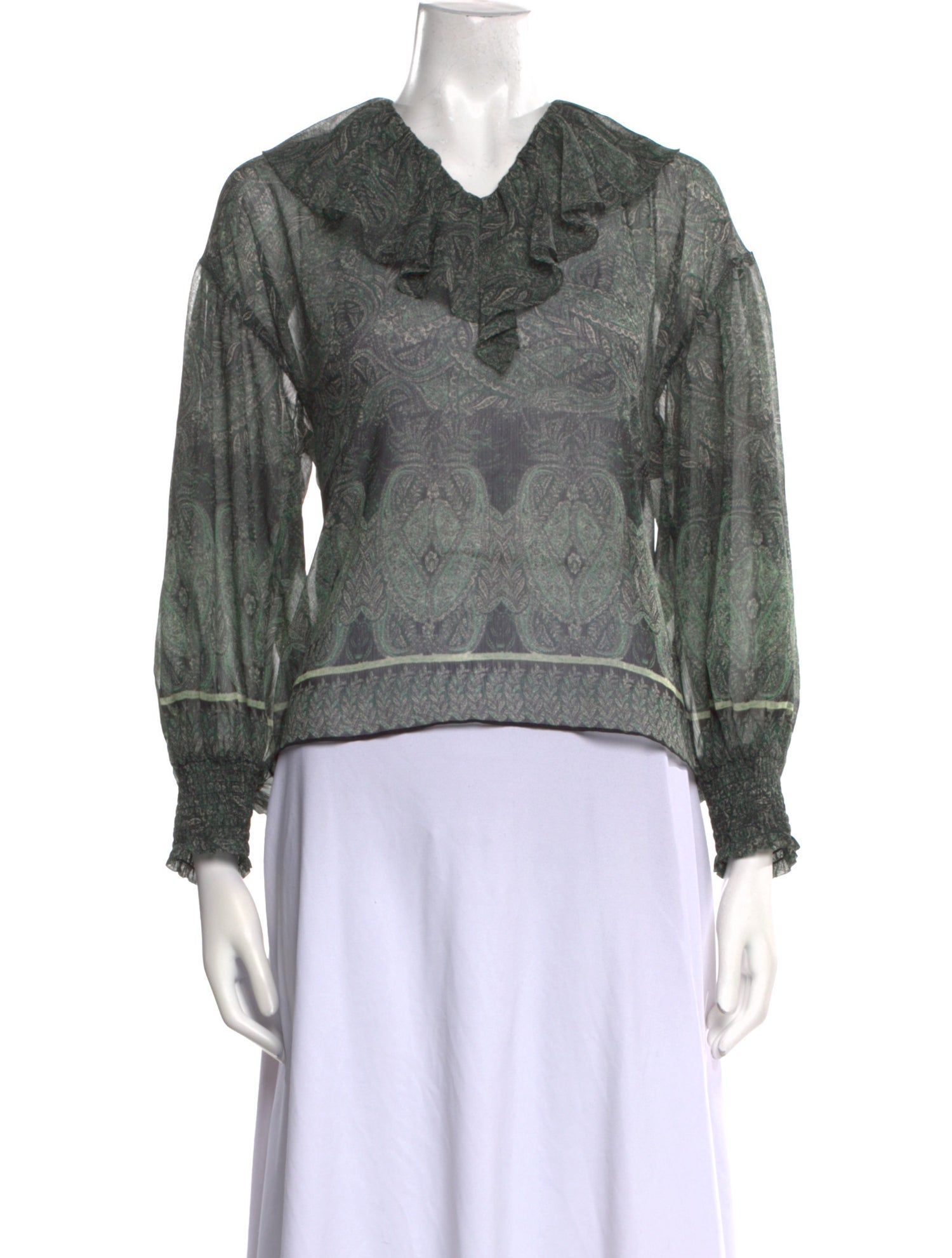 Alice + Olivia Printed V-Neck Sweatshirt