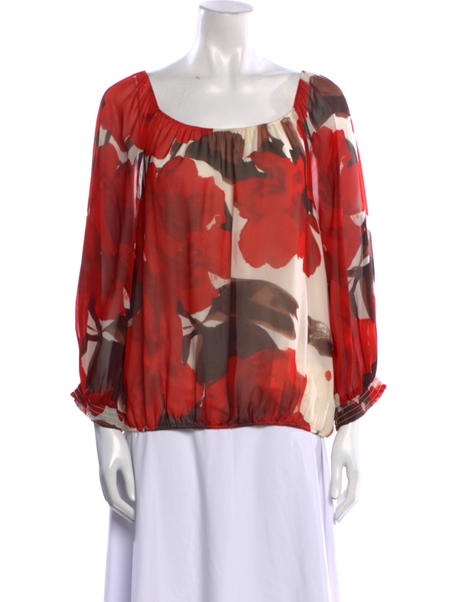 Alice + Olivia Silk Floral Print Blouse