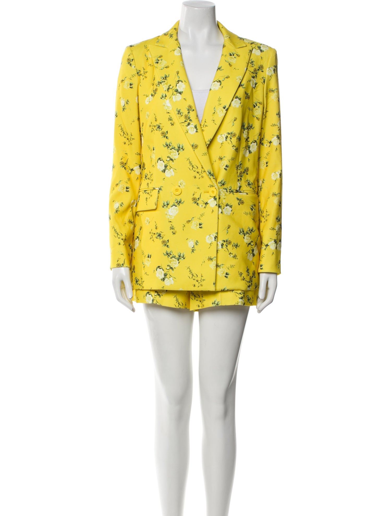 Alice + Olivia Printed Embroidered Accent Skirt Suit