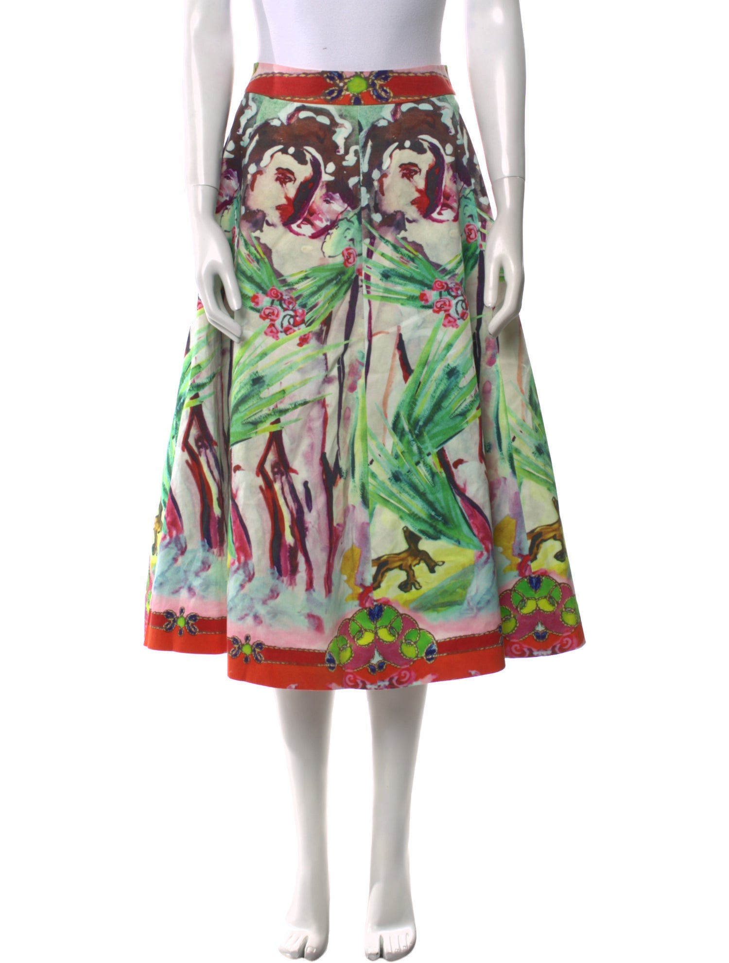 Alice + Olivia Printed Midi Length Skirt